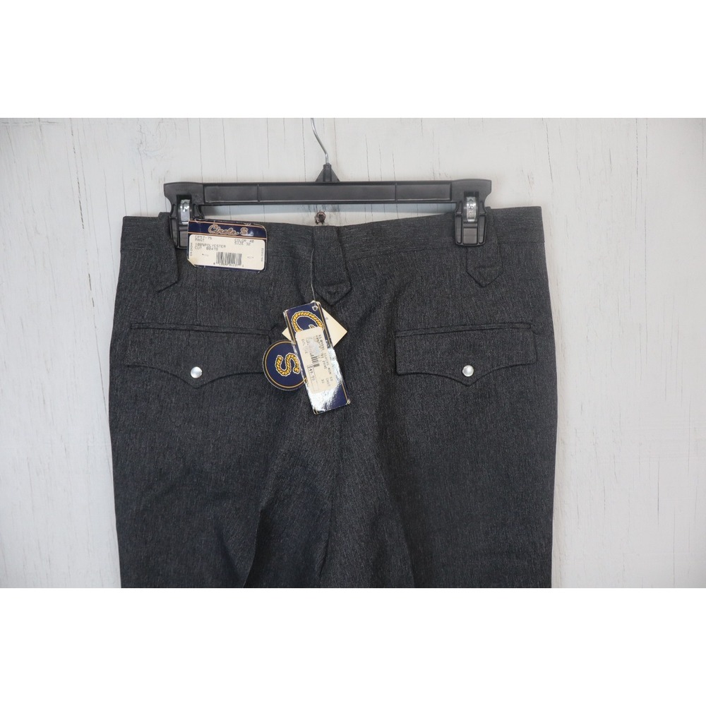 Mens Circle S Ranch Pants 32x37 Unfinished Polyester Pants Vintage Pearl Snap - Picture 4 of 10
